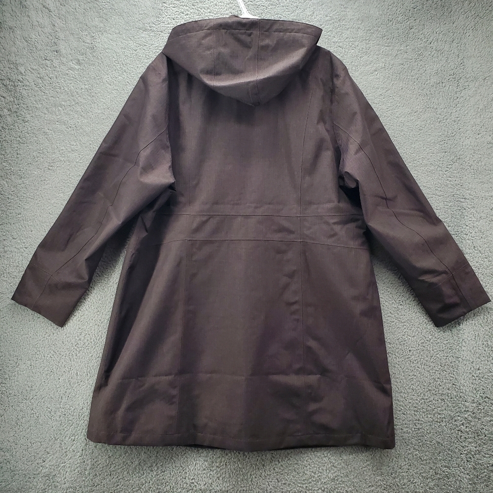 Eddie Bauer Womens Girl on the Go Trench Coat XXL Waterproof Aubergine NWT - Picture 9 of 13